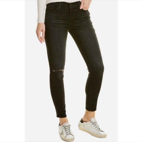 HUDSON Black Natalie Mid Rise skinny ankle jeans - Picture 1 of 13
